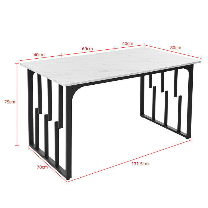 Modern Rectangular Extendable Dining Table with Iron Square Tube Legs