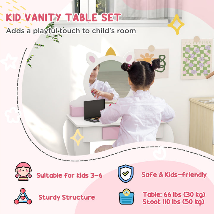 Unicorn Themed Children's Bedroom Set with Dressing Table