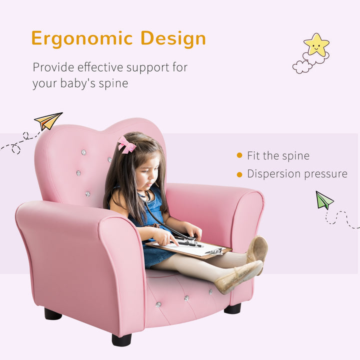 Kids Toddler Chair Sofa Children Armchair Seating Relax Playroom Seater Girl Princess Pink