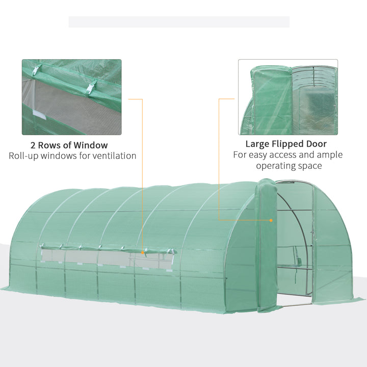 Polytunnel Greenhouse with Metal Hinged Door