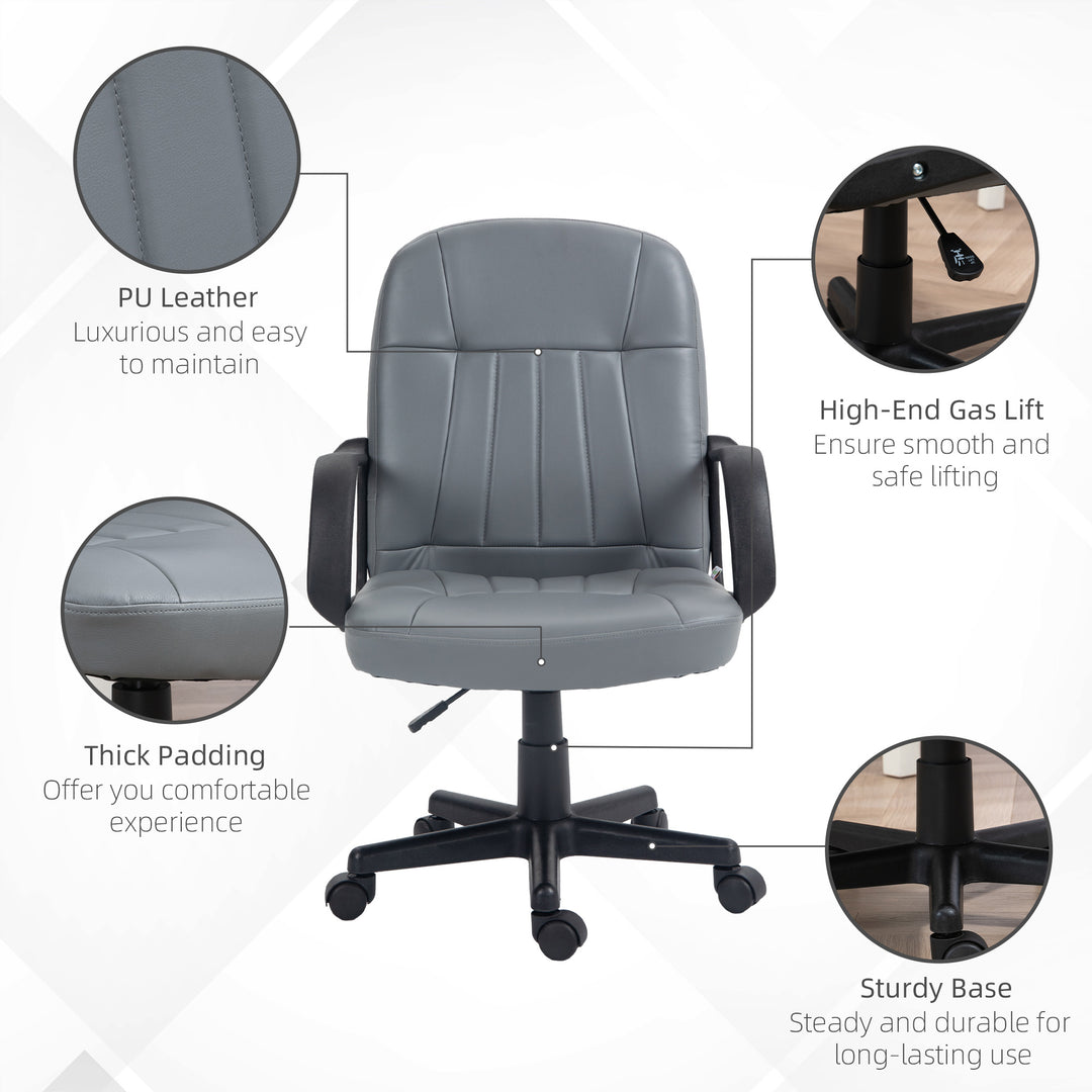 Vinsetto PU Leather Executive Office Chair, Grey