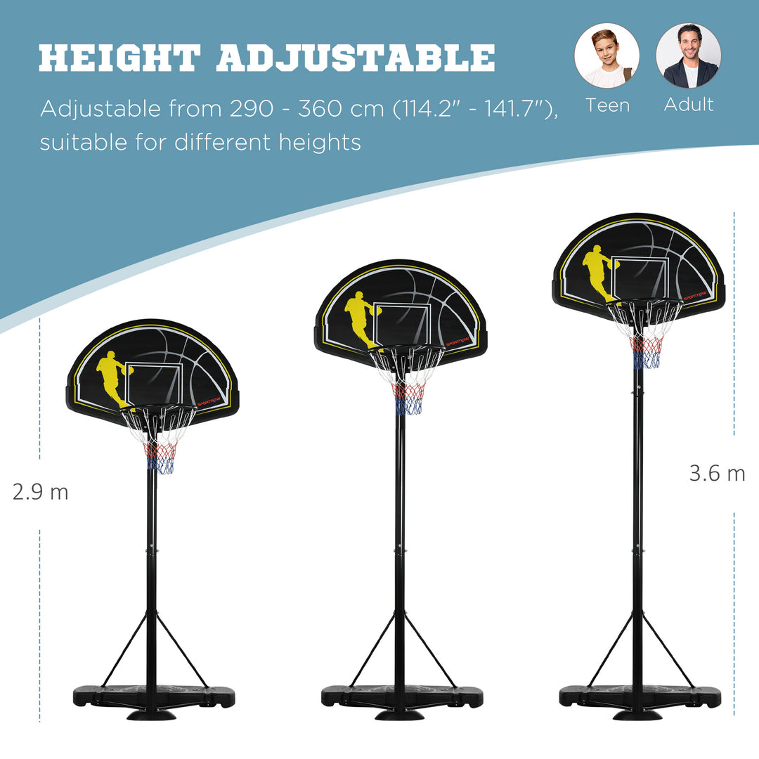 2.3-3m Basketball Hoop and Stand with High Strength PE Backboard and Weighted Base