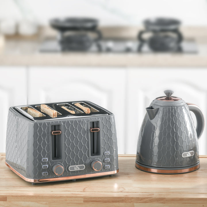 1.7L 3000W Fast Boil Kettle & 4 Slice Toaster Set