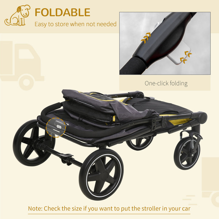 Foldable Pet Stroller with One-Click