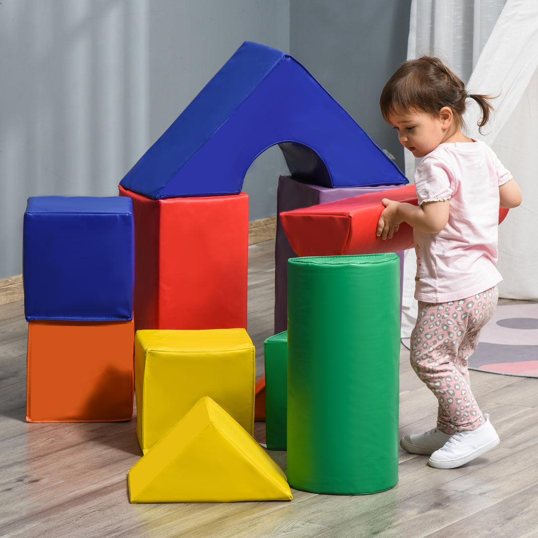 11 Piece Soft Play Blocks Kids Climb and Crawl Gym Toy Foam Building and Stacking Blocks Non-Toxic Play Set Activity Toy Brick