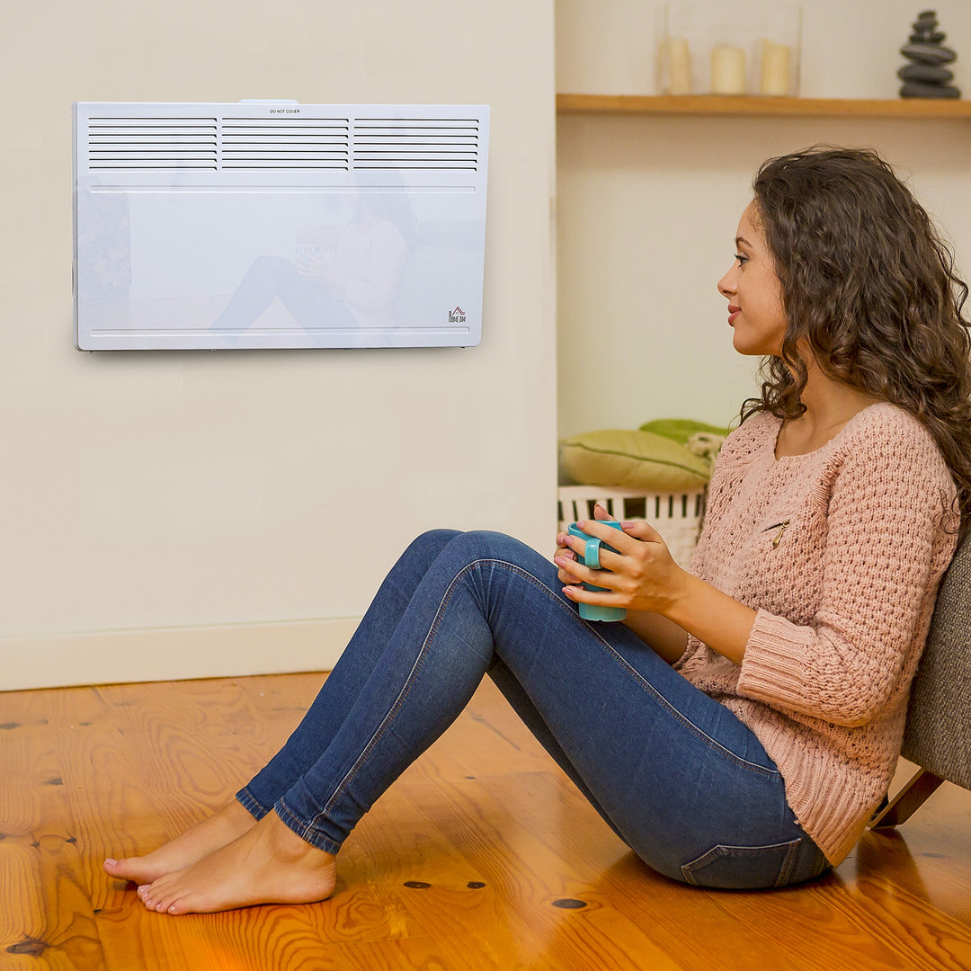 Convector Heaters Freestanding or Wall-mounted Portable Electric Heating w/ 2 Heat Settings