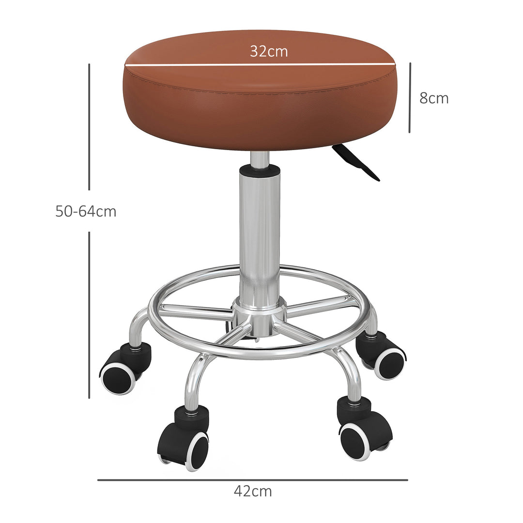 PU Leather Rolling Stool