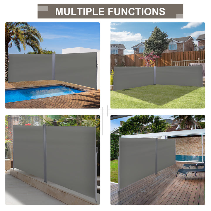 Patio Retractable Double Side Awning Folding Privacy Screen Fence Privacy Wall Corner Divider Wind Screen Room Divider