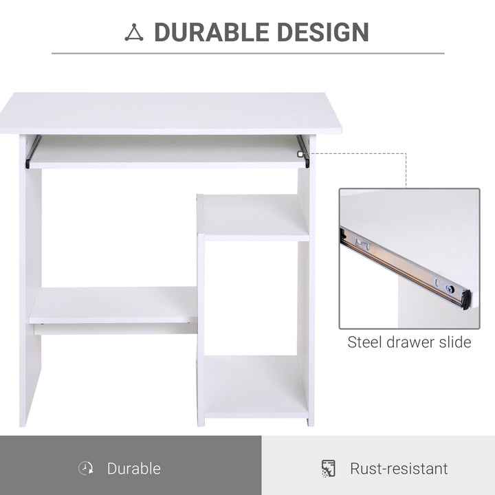 Compact Computer Table with Keyboard Tray