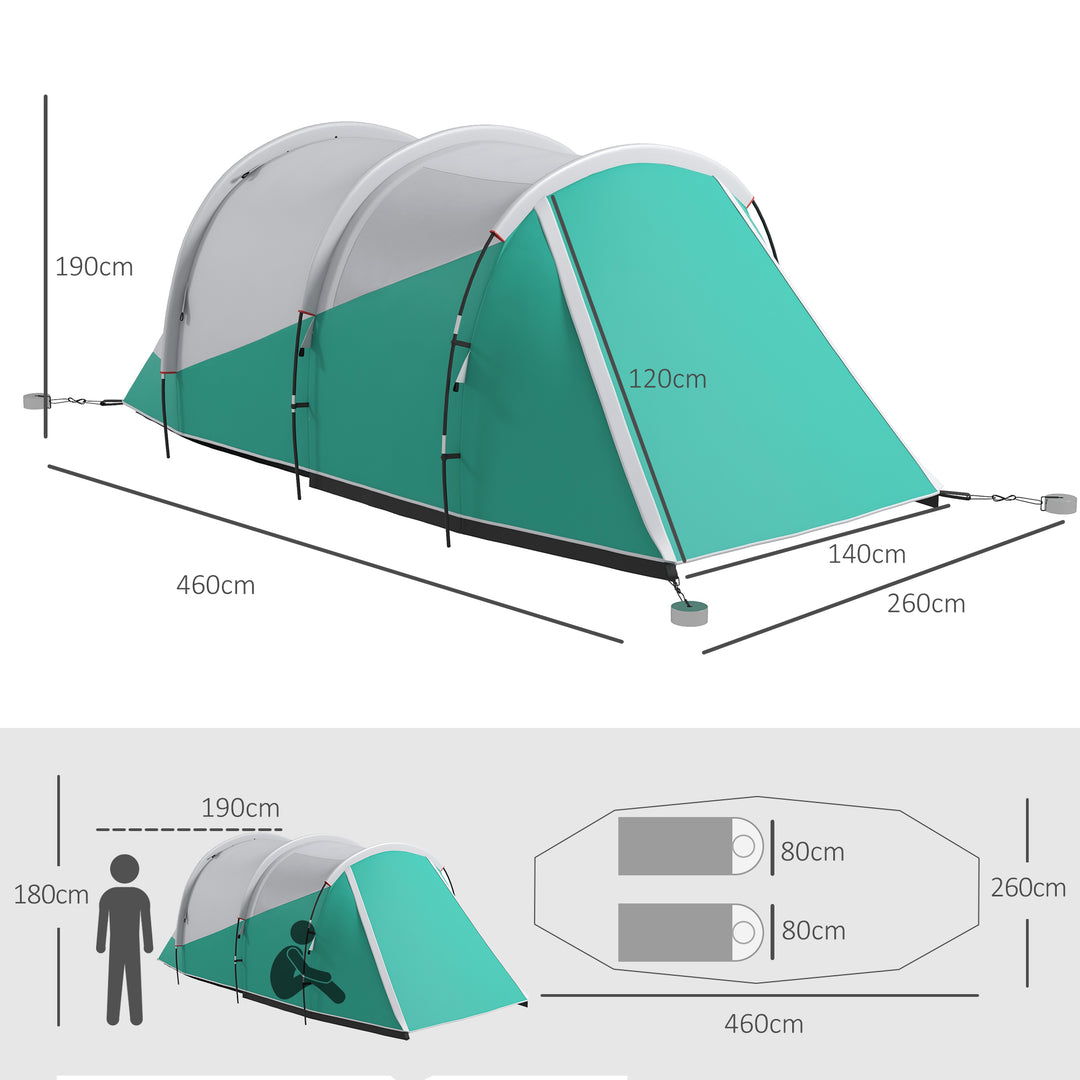 2 Room Camping Tent for 4-5 Man