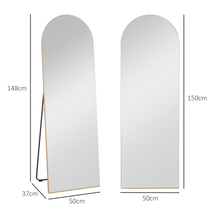 150cm Arched Full Length Mirror - Gold Tone