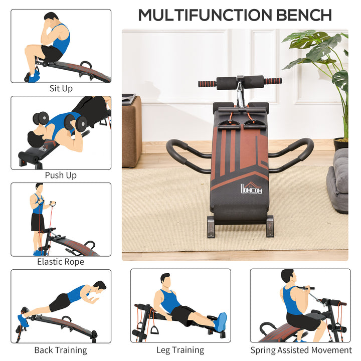 Multifunctional Sit Up Bench Adjustable Utility Board Ab Exercise Workout Fitness with Headrest for Home