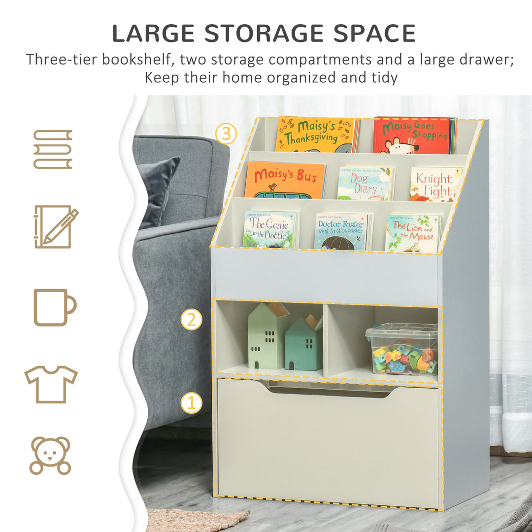 Kids Bookshelf with Storage Drawer