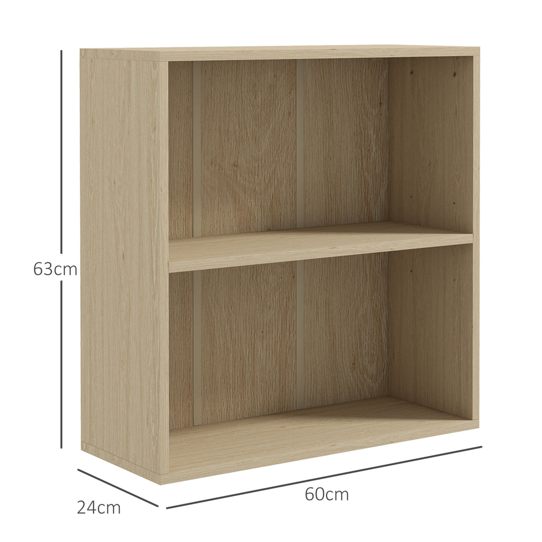 HOMCOM Low Bookcase with Adjustable Shelf, Natural