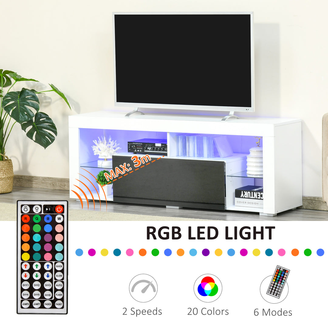 140 cm TV Stand with LED Lights for 55-Inch TV