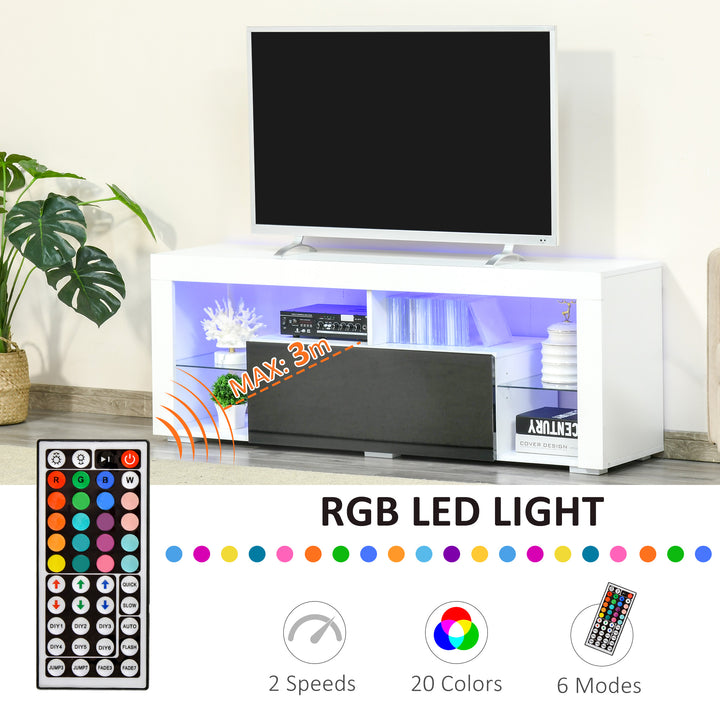 140 cm TV Stand with LED Lights for 55-Inch TV