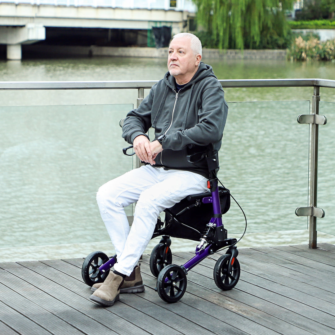 Folding Rollator Walker with Seat