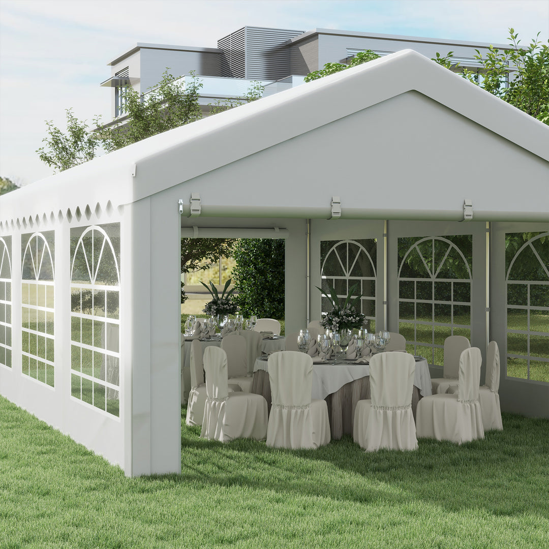 6m x 4 mParty Tents Portable Carport Shelter w/ Removable Sidewalls & Doors Party Tent Shelter Car Canopy