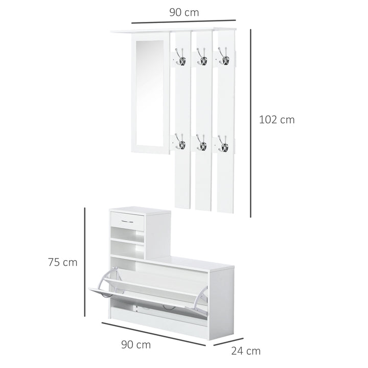 Entryway Furniture Set-White