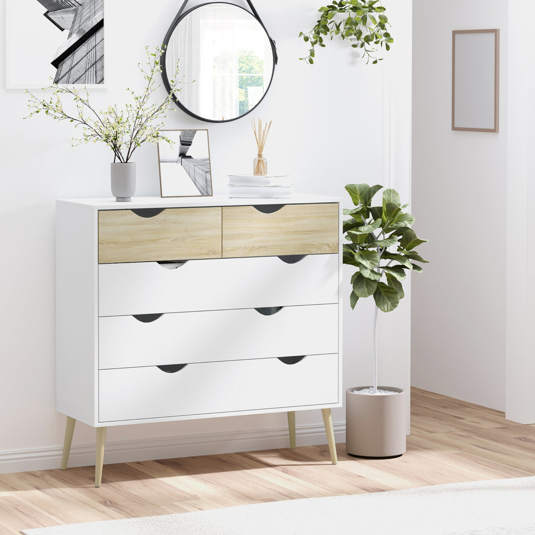 Dresser Drawers: 5-Tier Chest for Bedroom & Living Room Organisation