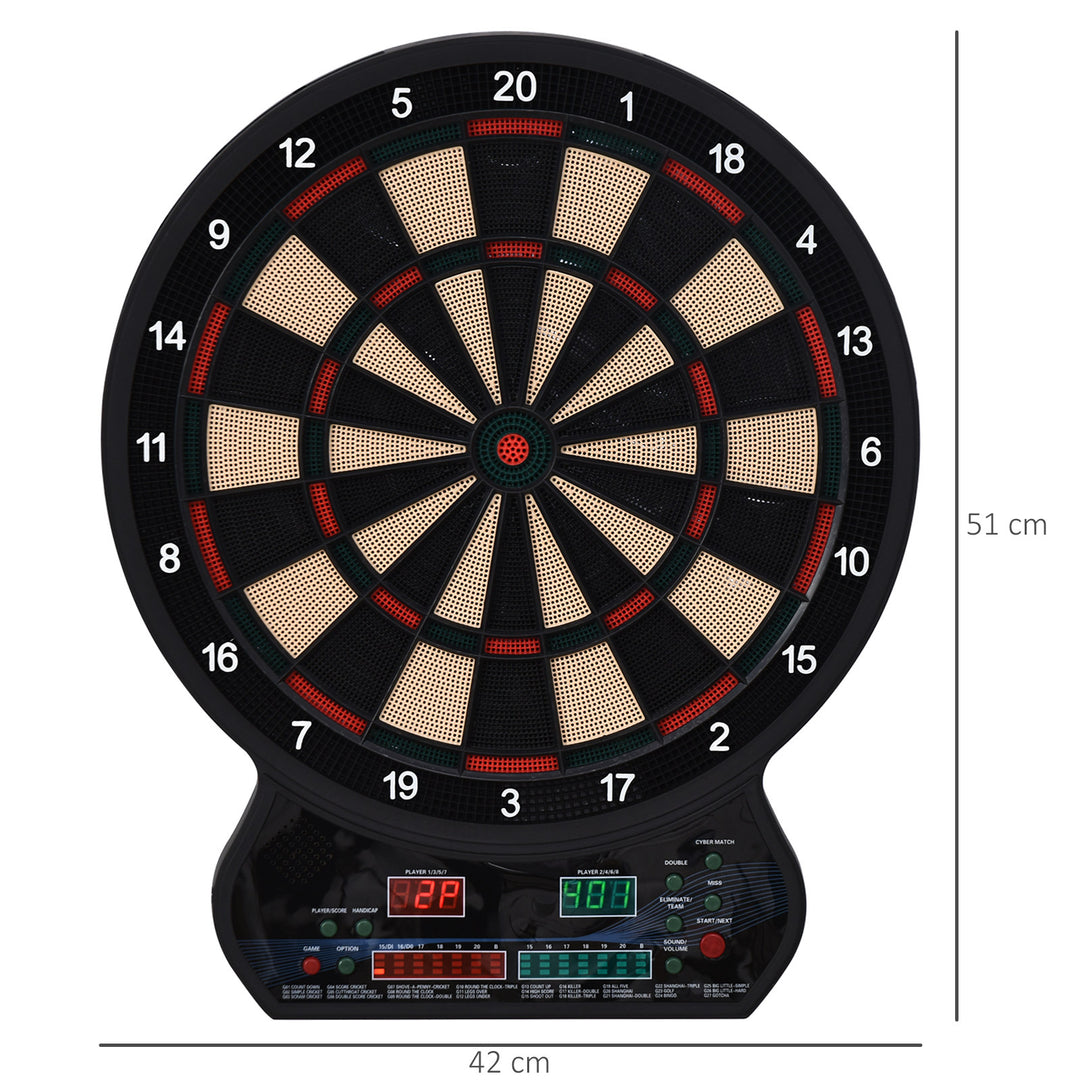 LED Dartboard Electronic Scoreboard 8 Players 27 Games Family Fun w/ 12 Darts 30 Heads Home Office Classic Game