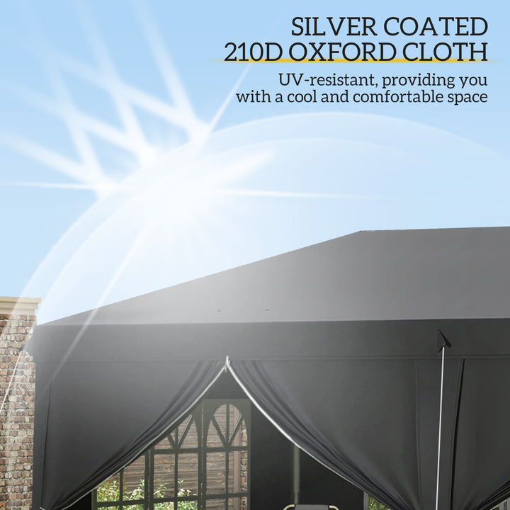 3 x 6 m Pop Up Gazebo with Sides and Windows