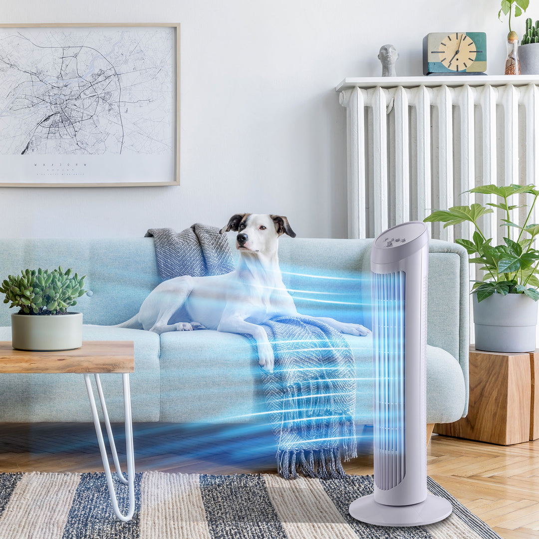 Oscillating Tower: 30-Inch Fan with 3 Speeds