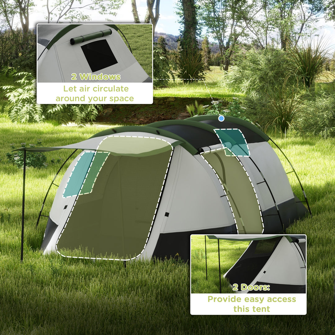 Family Camping Tent: 3-4 Person Tunnel