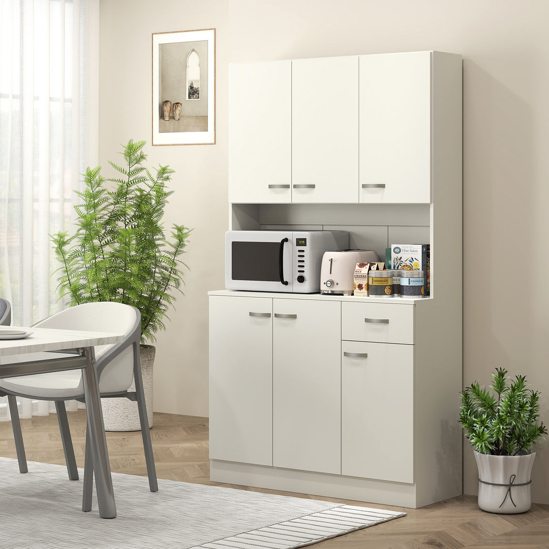 Freestanding Kitchen Pantry Storage Cabinet - White