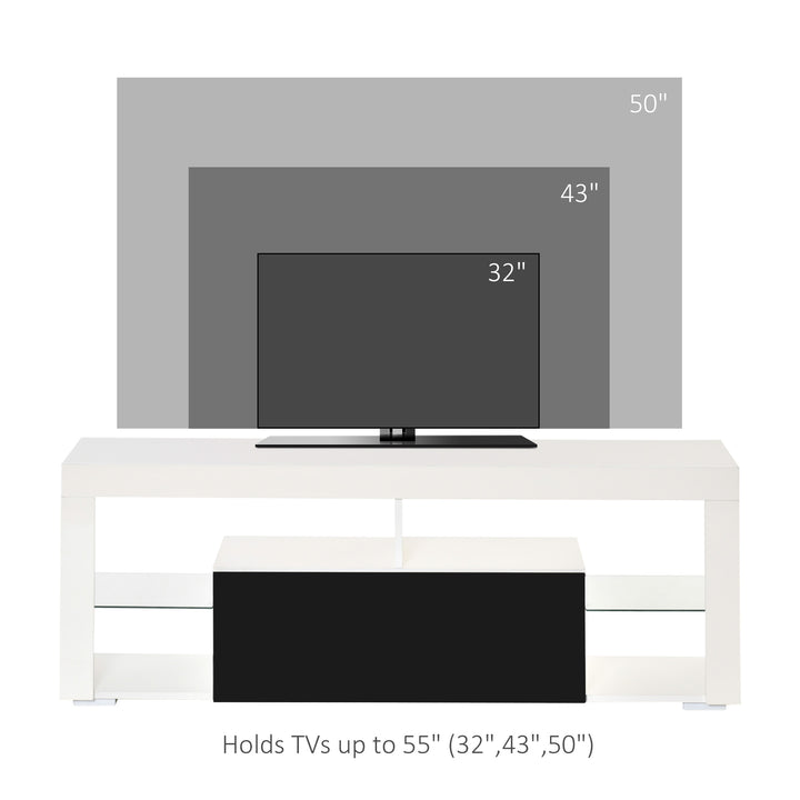 140 cm TV Stand with LED Lights for 55-Inch TV