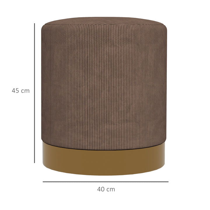 Corduroy Fabric Round Footstool