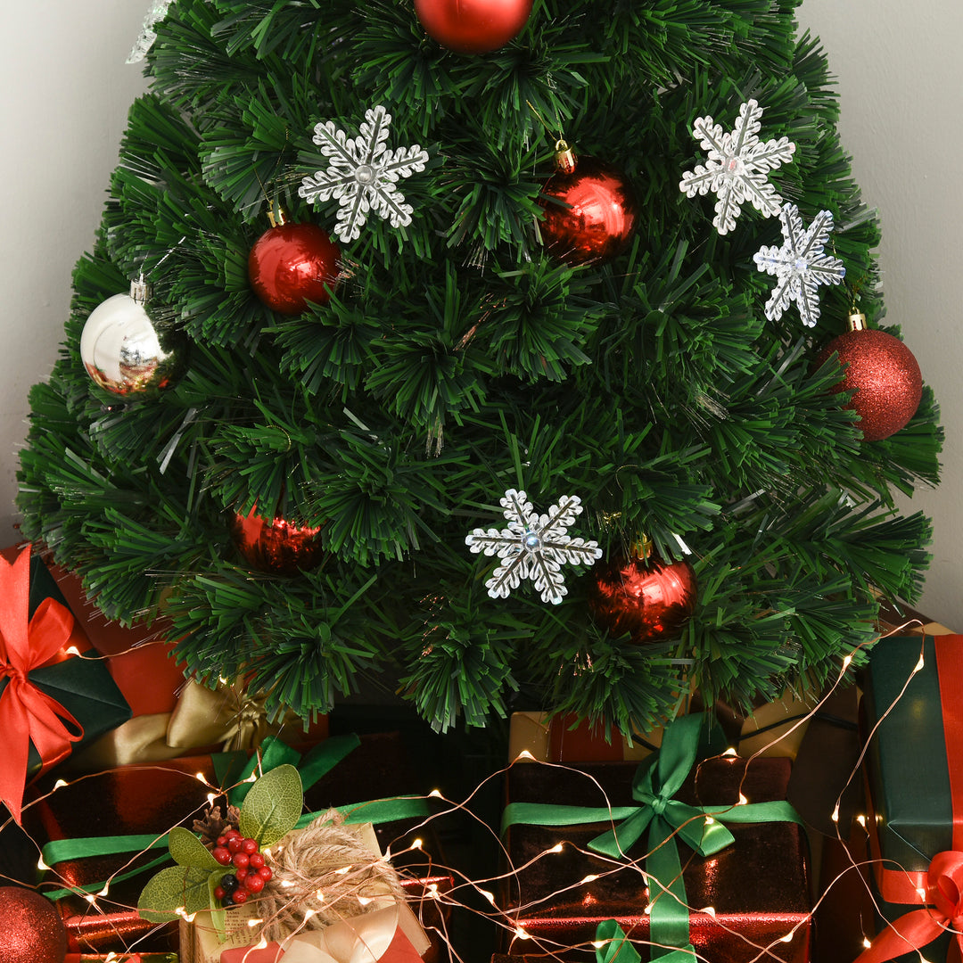 3ft Fibre Optic Christmas Tree 90cm W/ Showflakes