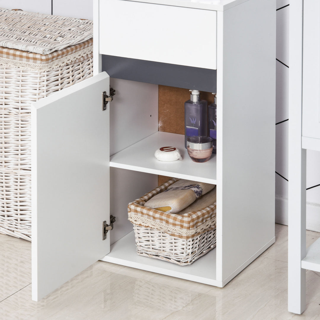 HOMCOM Modern Bathroom Storage Cabinet, White