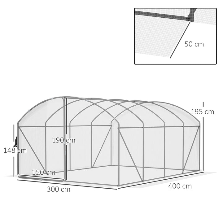 Polytunnel Greenhouse Walk-in Grow House with UV-resistant PE Cover