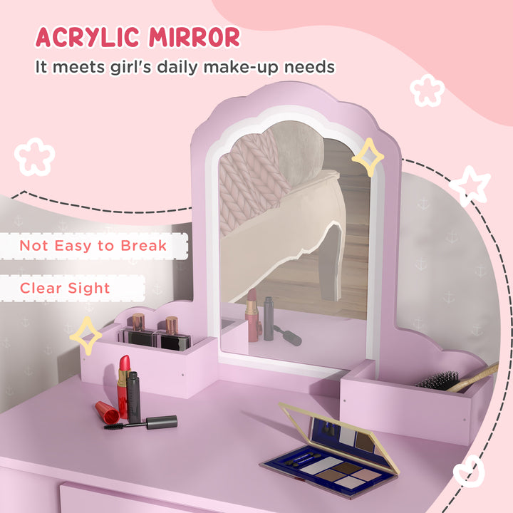 Child's Vanity Set with Cloud-Shaped Mirror