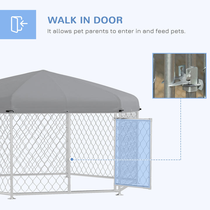 Dog Kennel and Run with Lockable Door