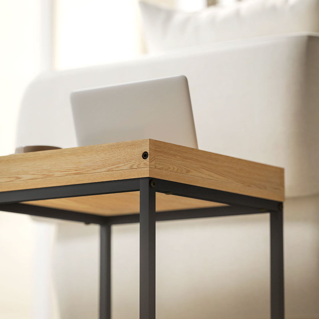 Set of Two Boxy Nesting Tables - Black/Wood-Effect