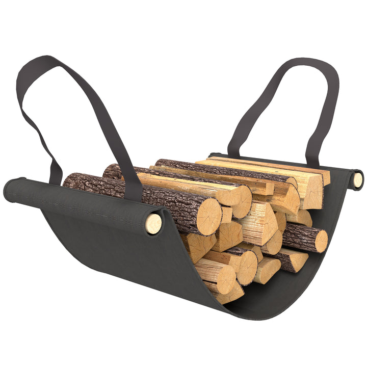 4FT Fireplace Log Holder with Canvas Carrier Bag & 600D Oxford Waterproof Cover