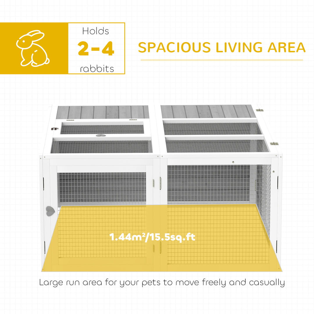 Rabbit Hutch with Openable Foldable Roof