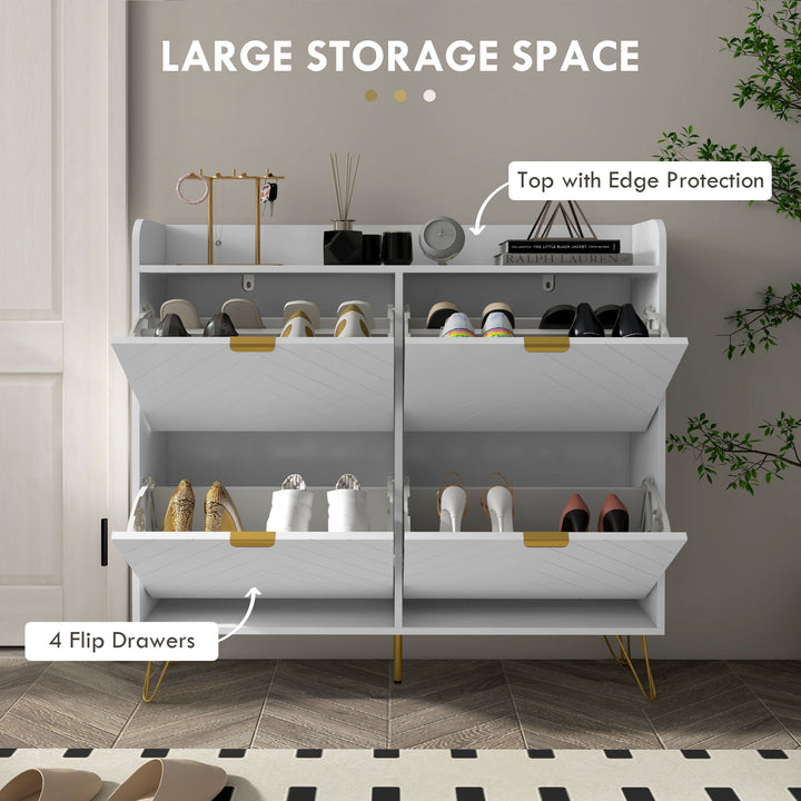 HOMCOM Narrow Shoe Storage Cabinet