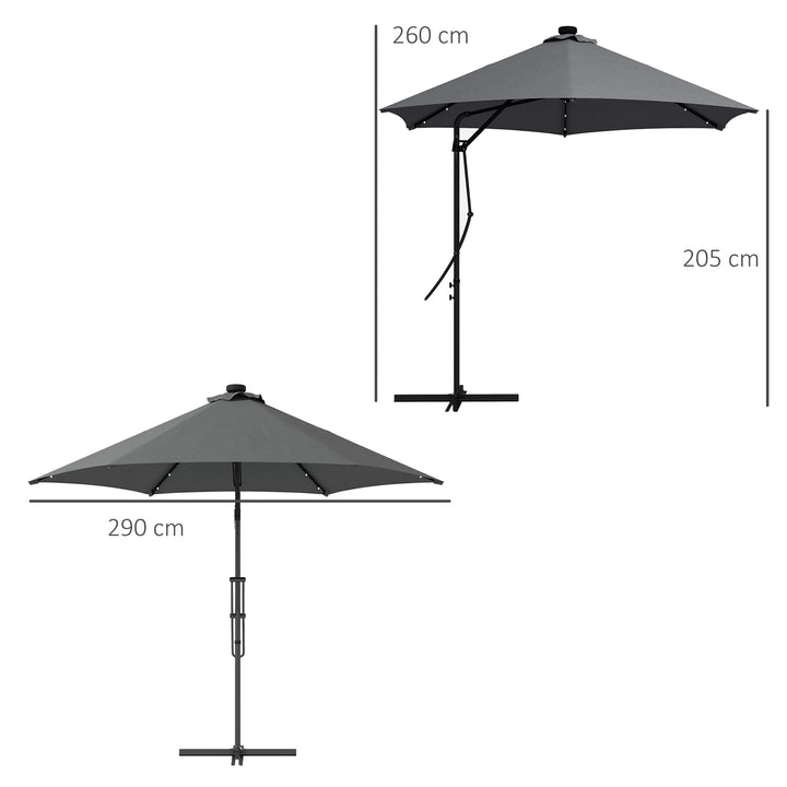 3(m) Garden Parasol Cantilever Umbrella with Solar LED