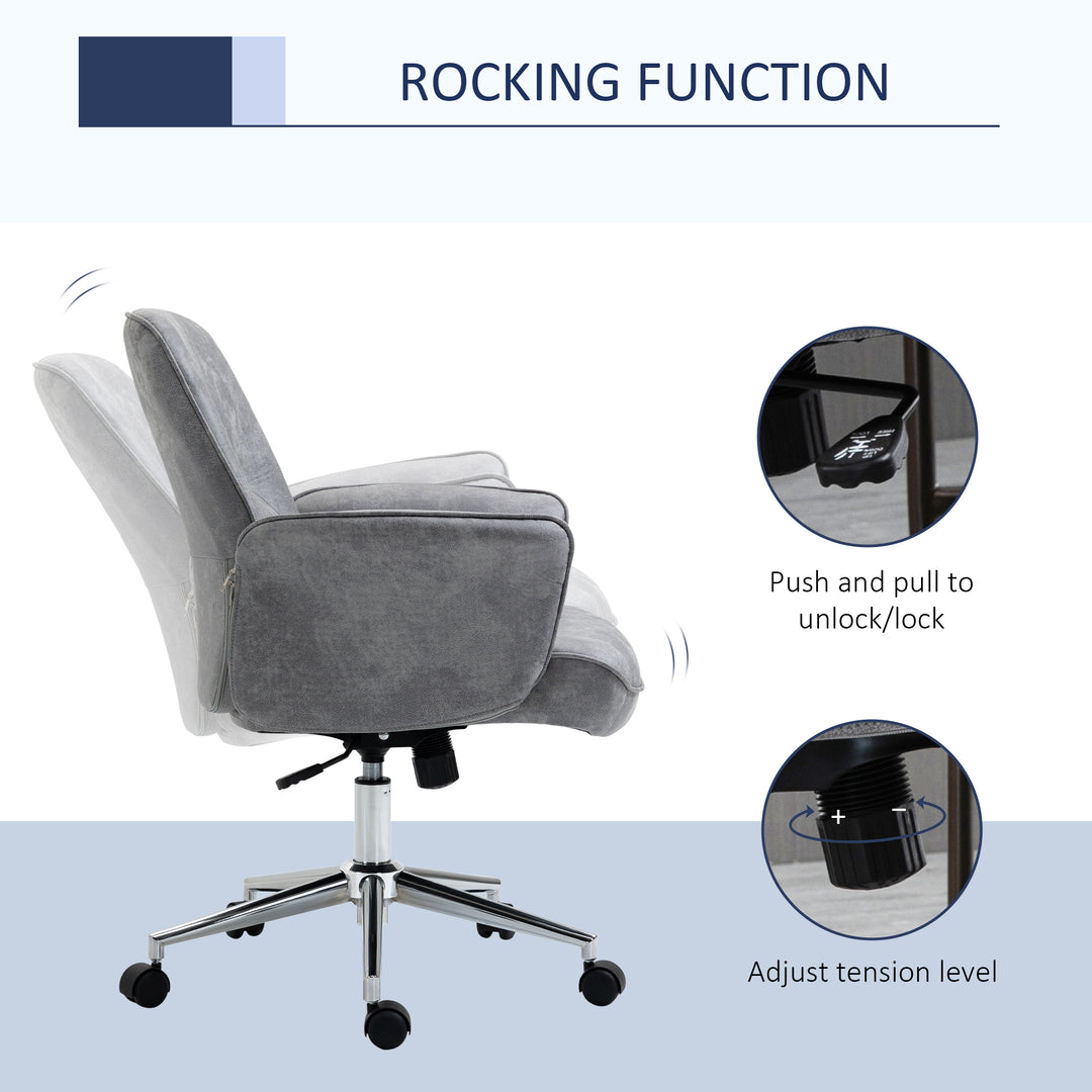 Vinsetto Swivel Ergonomic Office Chair, Light Grey