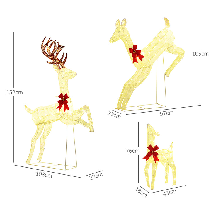 Three-Piece LED Light Reindeer Christmas Decoration