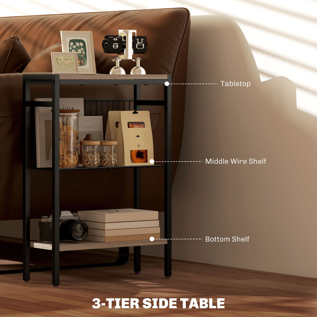 HOMCOM Steel Bedside Table