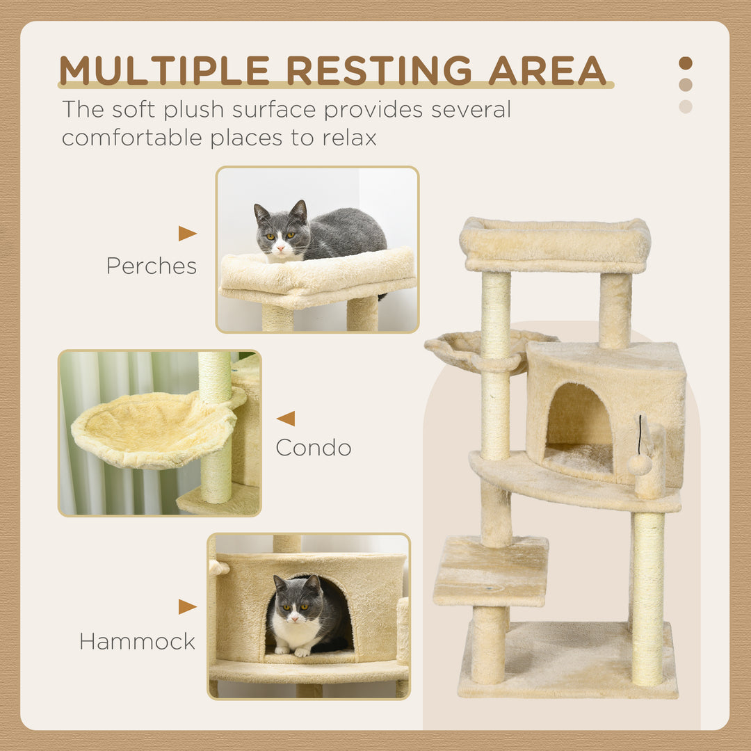 Tall Cat Tree for Indoor Cats with Multi-Tier Platforms