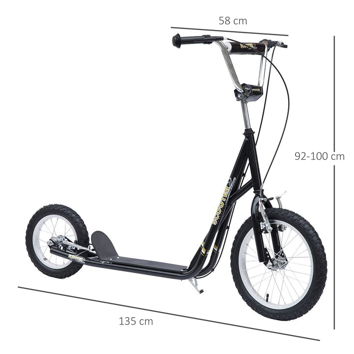 Teen Scooter Push Kick Scooters for Kids with Rubber Wheels Adjustable Handlebar Front Rear Dual Brakes Kickstand