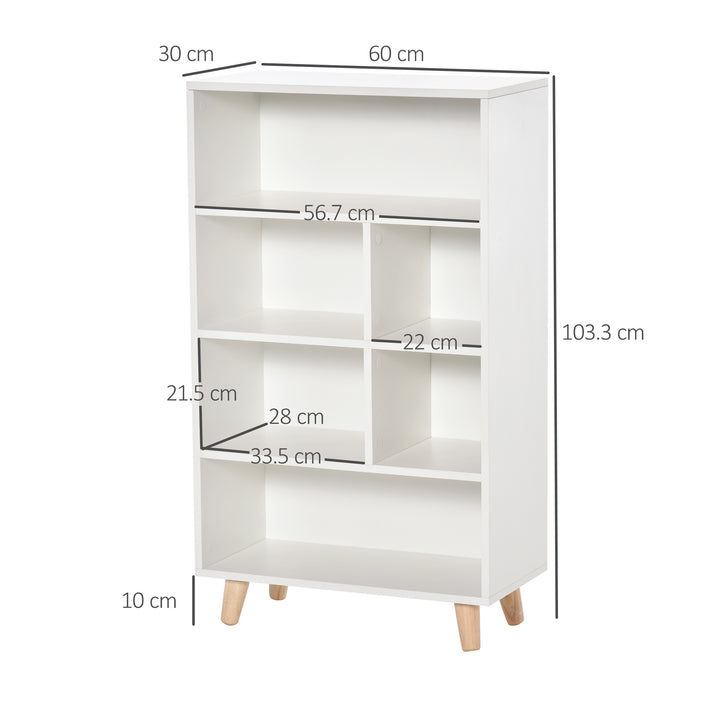 HOMCOM Modern Bookshelf, White