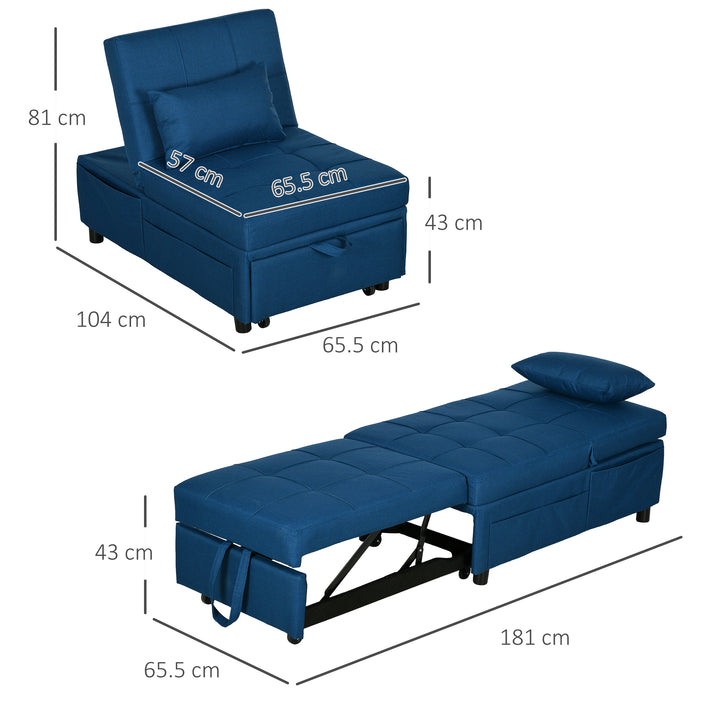 Convertible Chair Bed w/ Padding Seat