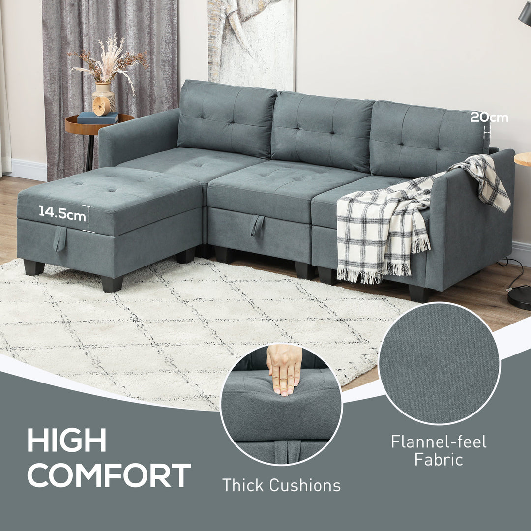 L Shape Modular Sofa with Storage