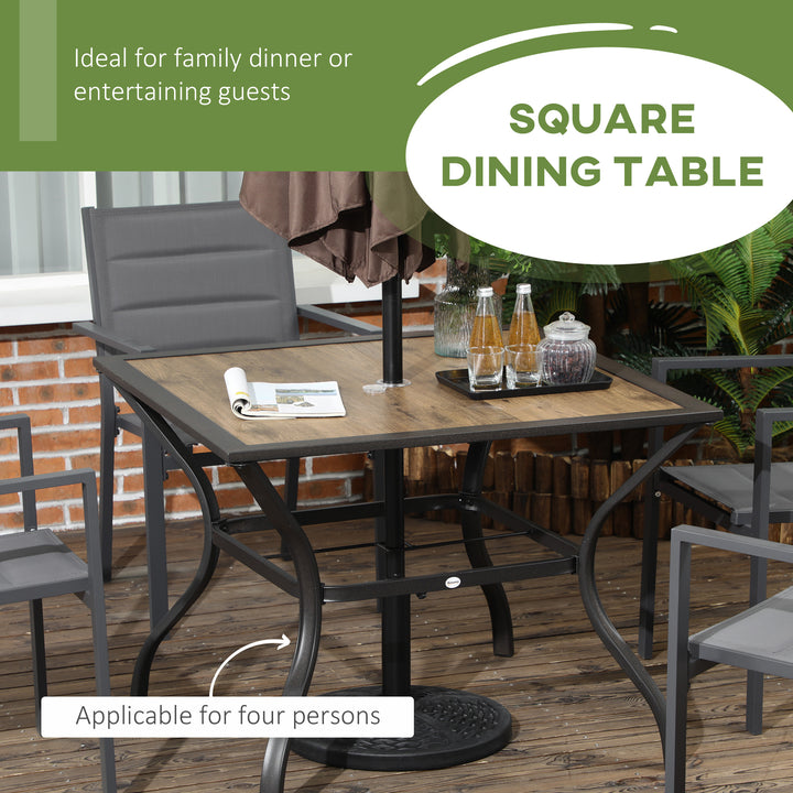 Outdoor Dining Table with Parasol Hole